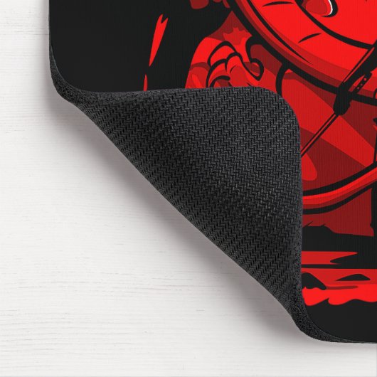Black Samurai Red Dragon japanische Style Artwork  Mousepad (Ecke)