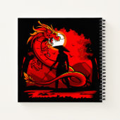 Black Samurai Red Dragon japanische Style Artwork Notizblock (Rückseite)