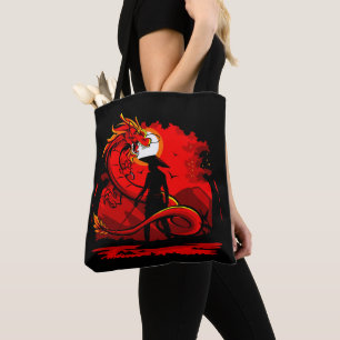 Black Samurai Red Dragon japanische Style Artwork Tasche