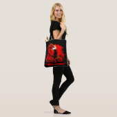 Black Samurai Red Dragon japanische Style Artwork Tasche (Am Model)