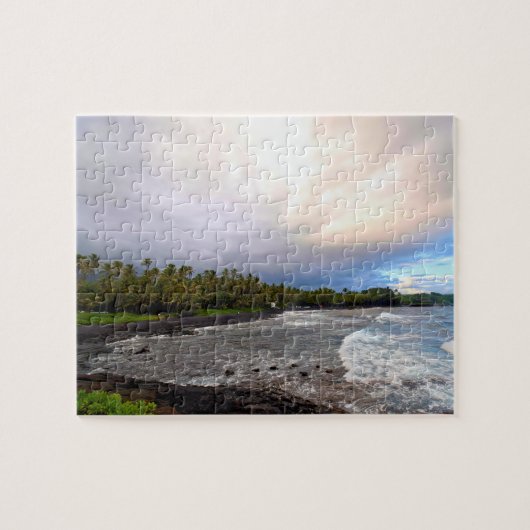 Black Sand Beach - Big Island Hawaii - 8 x 10 Zoll Puzzle (Horizontal)
