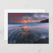 Black Sand Beach Island Island Sunset Postkarte (Vorne/Hinten)