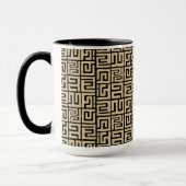 Black|Sand Kuba Druck-inspiriertes Monogramm Tasse (Links)