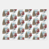 Black Santa Add Child's Name Niedlich Weihnachten Geschenkpapier Set (Vorderseite 3)