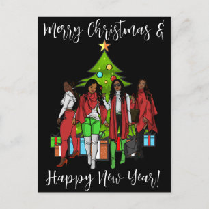 Black Santa, Big Nick Energie, unartig, Weihnachts Feiertagspostkarte