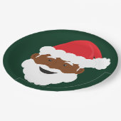 Black Santa Brown Skin Pappteller (Schrägansicht)