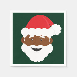 Black Santa Brown Skin Weihnachten Serviette