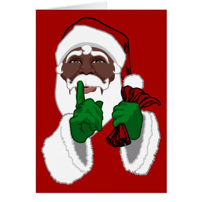 Black Santa Cards Custom Christmas Grußkarte (Vorne)