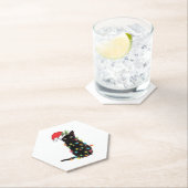 Black Santa Cat Tangled Up In Lights Christmas Untersetzer (Vor Ort)