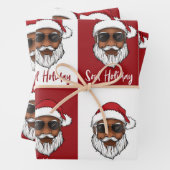 Black Santa Christmas Geschenkwrap  Geschenkpapier Set (Beispiel)