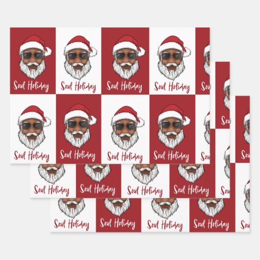 Black Santa Christmas Geschenkwrap  Geschenkpapier Set (Set)
