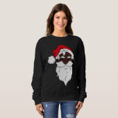 Black Santa Claus Afro Santa Face Xmas Sweatshirt (Vorne ganz)