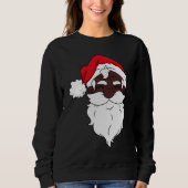 Black Santa Claus Afro Santa Face Xmas Sweatshirt (Vorderseite)