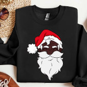 Black Santa Claus Afro Santa Face Xmas Sweatshirt