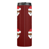 Black Santa Claus Brown Skin Burgund Weihnachten Thermosbecher (Rückseite)
