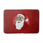 Black Santa Claus Cartoon Badematte (Vorderseite)