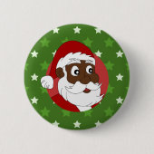 Black Santa Claus Cartoon Button (Vorderseite)