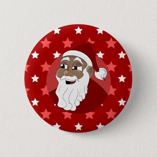 Black Santa Claus Cartoon Button (Vorderseite)