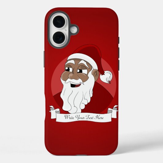 Black Santa Claus Cartoon Case-Mate iPhone Hülle (Rückseite)