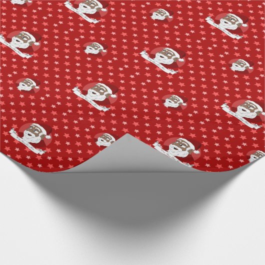 Black Santa Claus Cartoon Geschenkpapier (Ecke)