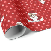 Black Santa Claus Cartoon Geschenkpapier (Rolleneckpunkt)