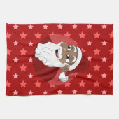 Black Santa Claus Cartoon Geschirrtuch (Horizontal)