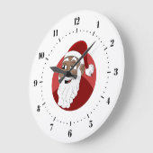 Black Santa Claus Cartoon Große Wanduhr (Winkel)