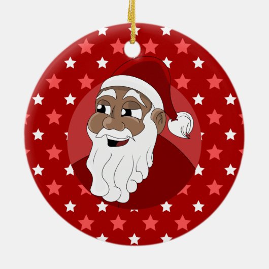 Black Santa Claus Cartoon Keramik Ornament (Hinten)