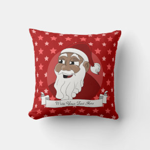 Black Santa Claus Cartoon Kissen