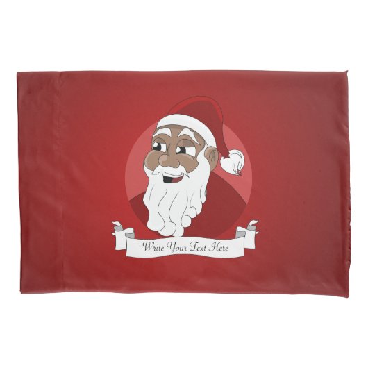 Black Santa Claus Cartoon Kissenbezug (Vorderseite)