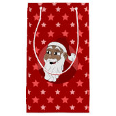 Black Santa Claus Cartoon Kleine Geschenktasche Kleine Geschenktüte (Vorderseite)