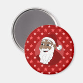 Black Santa Claus Cartoon Magnet (Vorderseite/Rückseite)