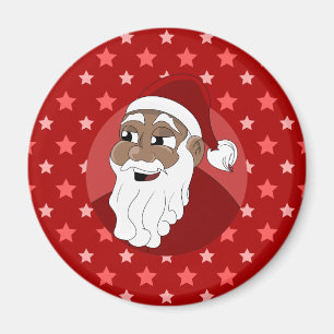 Black Santa Claus Cartoon Magnet
