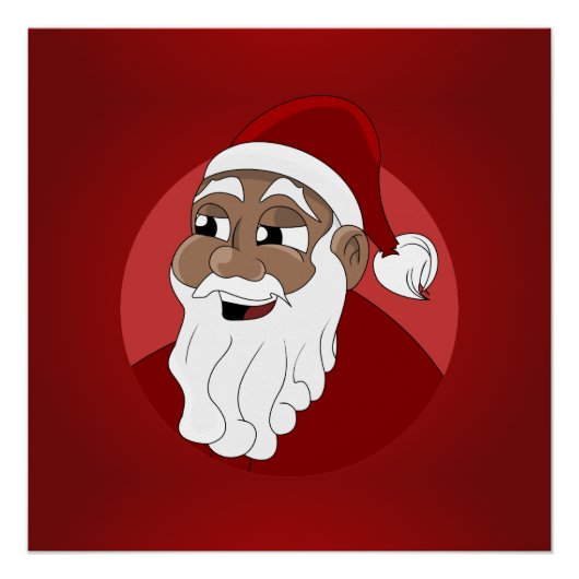 Black Santa Claus Cartoon Poster (Vorderseite)