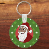 Black Santa Claus Cartoon Schlüsselanhänger (Rückseite)