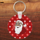 Black Santa Claus Cartoon Schlüsselanhänger (Vorderseite)