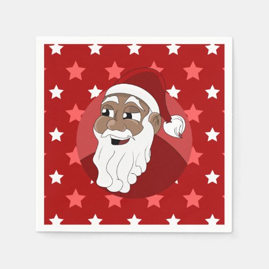 Black Santa Claus Cartoon Serviette (Vorderseite)