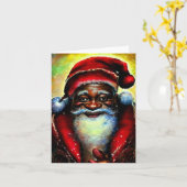 Black Santa Claus Christmas Blank Karte (Gelbe Blume)