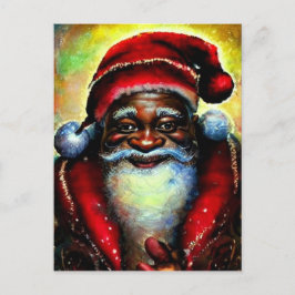 Black Santa Claus Christmas Blank Postkarte