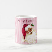 Black Santa Claus Cranberry Stripe Tasse (Mittel)