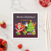 Black Santa Claus, der Weihnachtsgeschenke liefert Serviette (Beispiel)