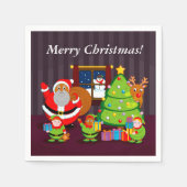 Black Santa Claus, der Weihnachtsgeschenke liefert Serviette (Vorderseite)
