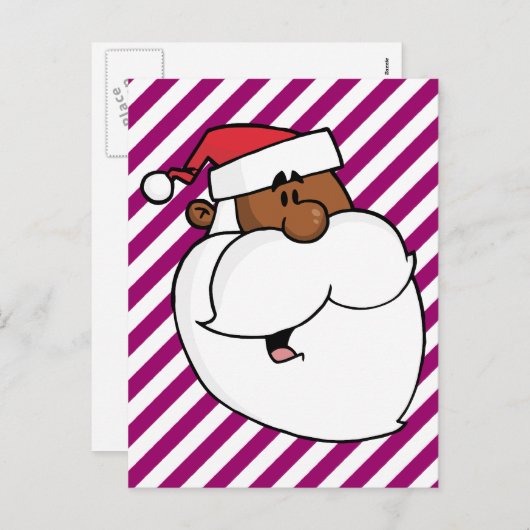 Black Santa Claus Feiertagspostkarte (Vorne/Hinten)