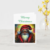 Black Santa Claus Frohe Weihnachtsblankkarte Karte (Gelbe Blume)