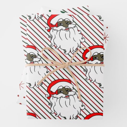 Black Santa Claus Geschenkpapier Set (Beispiel)