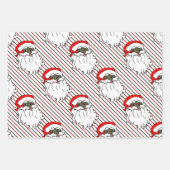 Black Santa Claus Geschenkpapier Set (Vorderseite)