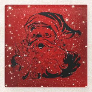Black Santa Claus Glasuntersetzer