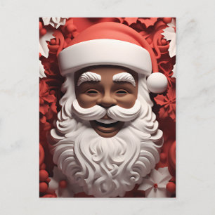 Black Santa Claus King Christmas Melanin Xmas Postkarte