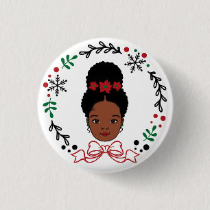 Black Santa Claus Melanin Christmas Black King Button