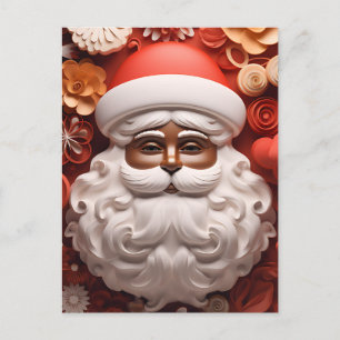 Black Santa Claus Melanin Kris Kringle Xmas Bruh Feiertagspostkarte